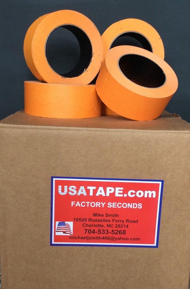 24 Rolls 2″ X 60 Yrds Orange Automotive Painters Masking Tape MADE IN USA