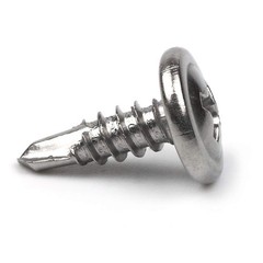 Jetovo 100 Pack 410 Stainless Steel Wafer Head 0.5 inches, silver tone