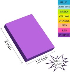 Colorful 1.5×2 Inch Sticky Notes – 24 Pads, Perfect for Office, Home, & School