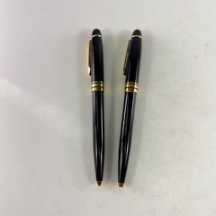 Pair of Heavyweight Black & Gold Tone Ballpoint Pen and Mechanical Pencil Set