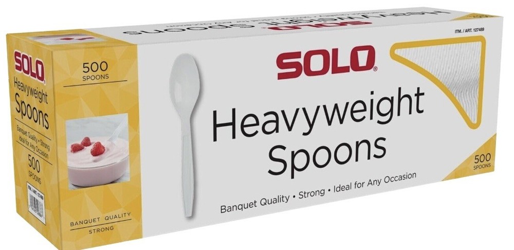 Solo Heavyweight Spoons White Disposables 500 pcs