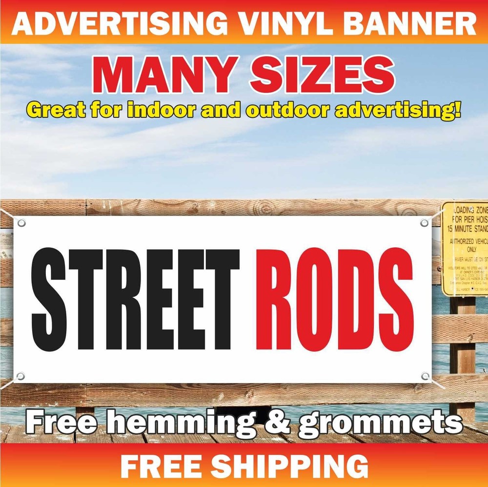 STREET RODS Advertising Banner Vinyl Sign Fishing Tackle Bait Shop