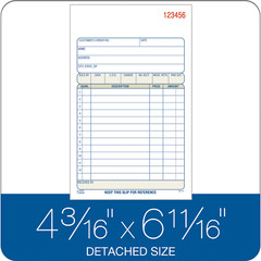 Invoice Book, 3-Part, Carbonless, 5.56 X 8.44 Inch, 50 Sets per Book,