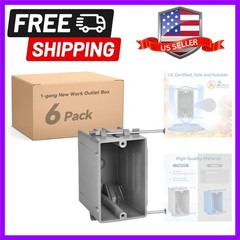 1-Gang New Work Outlet Box, PVC Electrical Box for Switch, GFCI, Dimmer, 22 C…