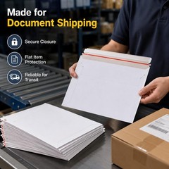 60 Pack Rigid Mailers 14×11″ Peel & Seal Envelopes – Stay Flat for Documents, Ph
