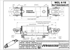 Hydraulic Cylinder Welded Double Acting 4″ Bore 16″ Stroke Clevis End 4×16 NEW