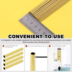 12pcs Brass Tube Round Tube 1mm 1.5mm 2mm 2.5mm 3mm 3.5mm Od X 0.2mm Wall Thickn