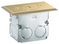 Residential Floor Box Kit, Drop-In, Tamper Resistant, 15A 125V, 2-Pole 3-Wire