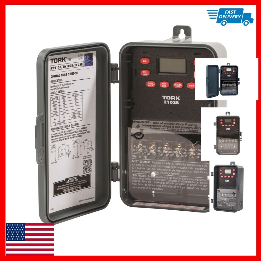 NSI Multipurpose Control 24 Hour Time Switch, E103B, 120-277 VAC