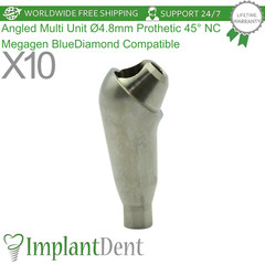 X10 Angled Multi Unit Ø4.8mm Prothetic 45° NC Megagen BlueDiamond Compatible