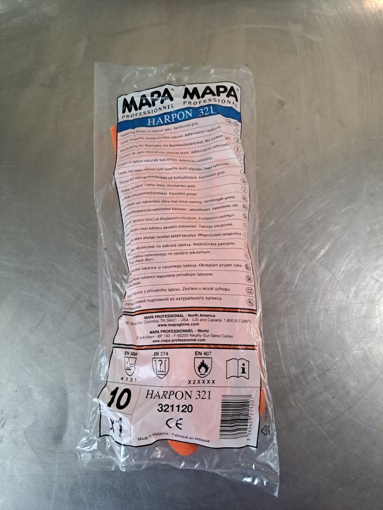 MAPA Professional HARPON-321-GR-10 – Protective Gloves – Size 10