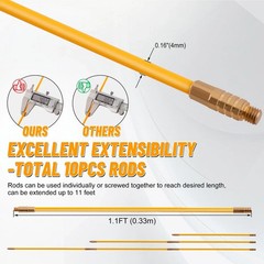 KOOTANS 11FT Fiberglass Running Electrical Wire Cable Glow Rods Wire Pulling …