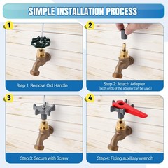 Outdoor Faucet Handle with Auxiliary Wrench for Extra as the picture shown