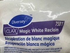 6 Bags Diversey Clax 75B1 White Reclaim Fabric Stain Remover 1 lb In Each