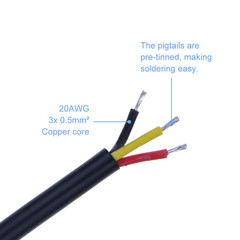 5 Pairs 3 Pin 3 Core Male Female Plug LED Connector Waterproof IP65 with 20Cm 22