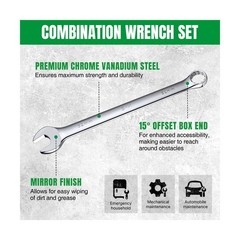 SK Combination Wrench Set, Metric 6 to 32mm, 22-Piece, SuperKrome Finish, Pre…
