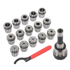 ER40 Collet 15 Pcs Set R8 Shank Chuck Tools For Milling Machine, Lathe, Drilling