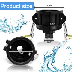 275 330 Gallon IBC Tote Water Tank Drain Adapter 2″Cam Lock for Garden Hose 3/4″