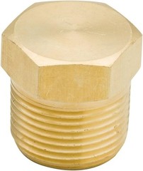 Brass Pipe Fitting Hex Head Plug 3/8 Inch NPT Male Pack of 5