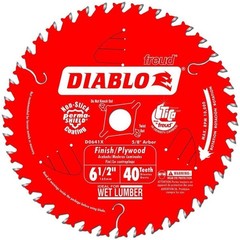 Diablo High-Performance Finish Trim Saw Blade for Wood – 6-1/2″ x 40-Teeth