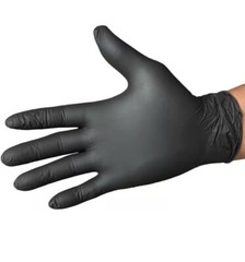 SUNSET DISPOSABLE NITRILE BLACK GLOVES BOX OF 100 EXAM GRADE POWDER FREE XL