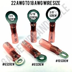 Ring Terminals Copper Wire Crimp Connectors USA Made 3M Adhesive Heat Shrink