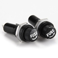 20x Glass Fuse Holder Panel Bolt-On Screw Cap BLK Auto Car/Boat 10A 250V 5x20mm