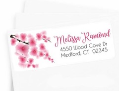 Cherry Blossom Wedding Anniversary Bridal Shower Personalized Address Labels