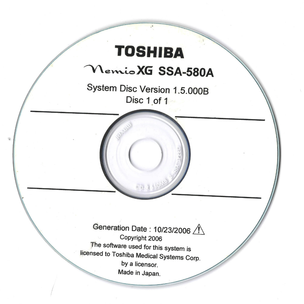 Toshiba Nemio XG UIDM‑580A – System Software Set 3 CDs– Version 3.6 – NEW