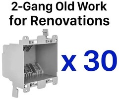 30 – 2-Gang Old Work Cut-In Electrical Switch / Outlet Box PVC Gray Fire Rated