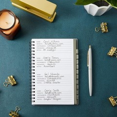 Password Book with Tabs 5×7 in 2-Pack Gray Black 80 Pages Spiral-Bound