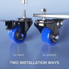 Heavy Duty 2″ Caster Wheels Set of 4 with Locking, Smooth Quiet Rolling for Furn