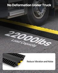 VEVOR Cable Protector Ramp Rubber Cord Cover 22000 lbs/axle Capacity 2 Channel