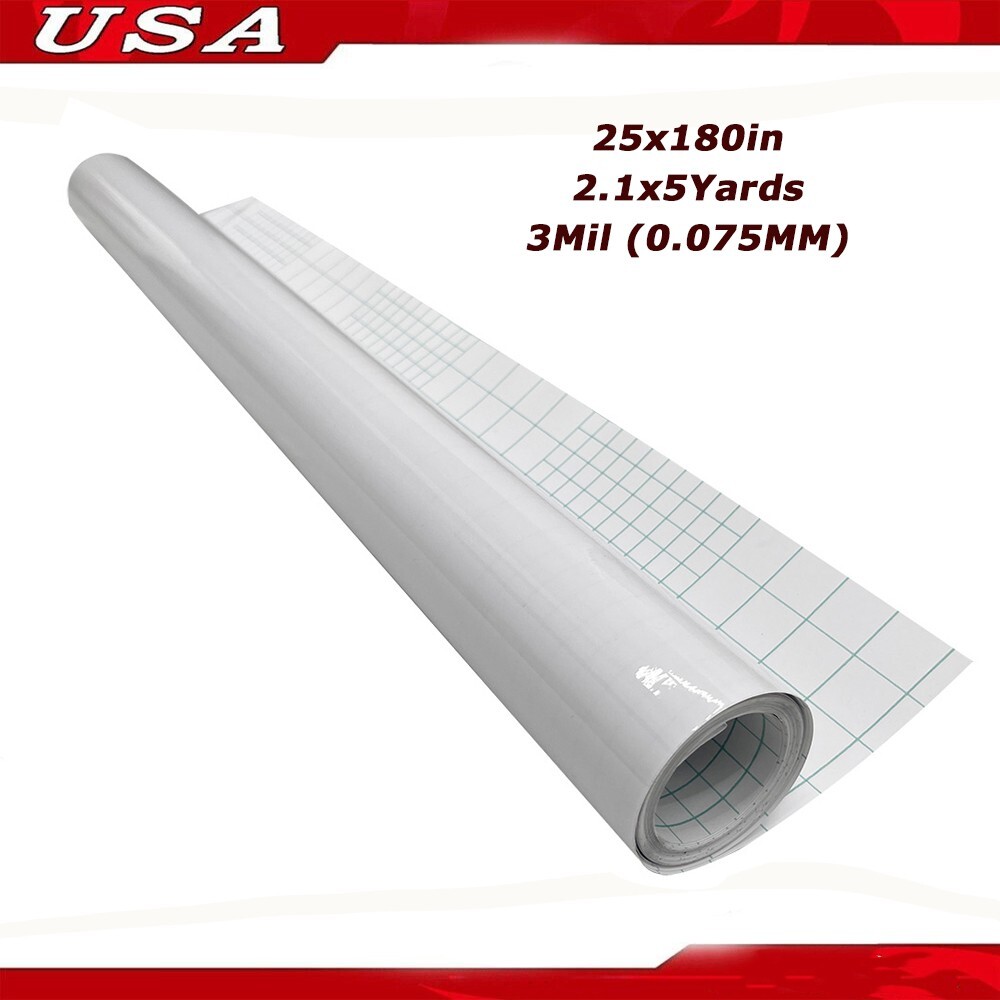 25”x180″ Glossy Laminating Film Glossy Vinyl Cold Roll Lamination 3Mil FreeShip
