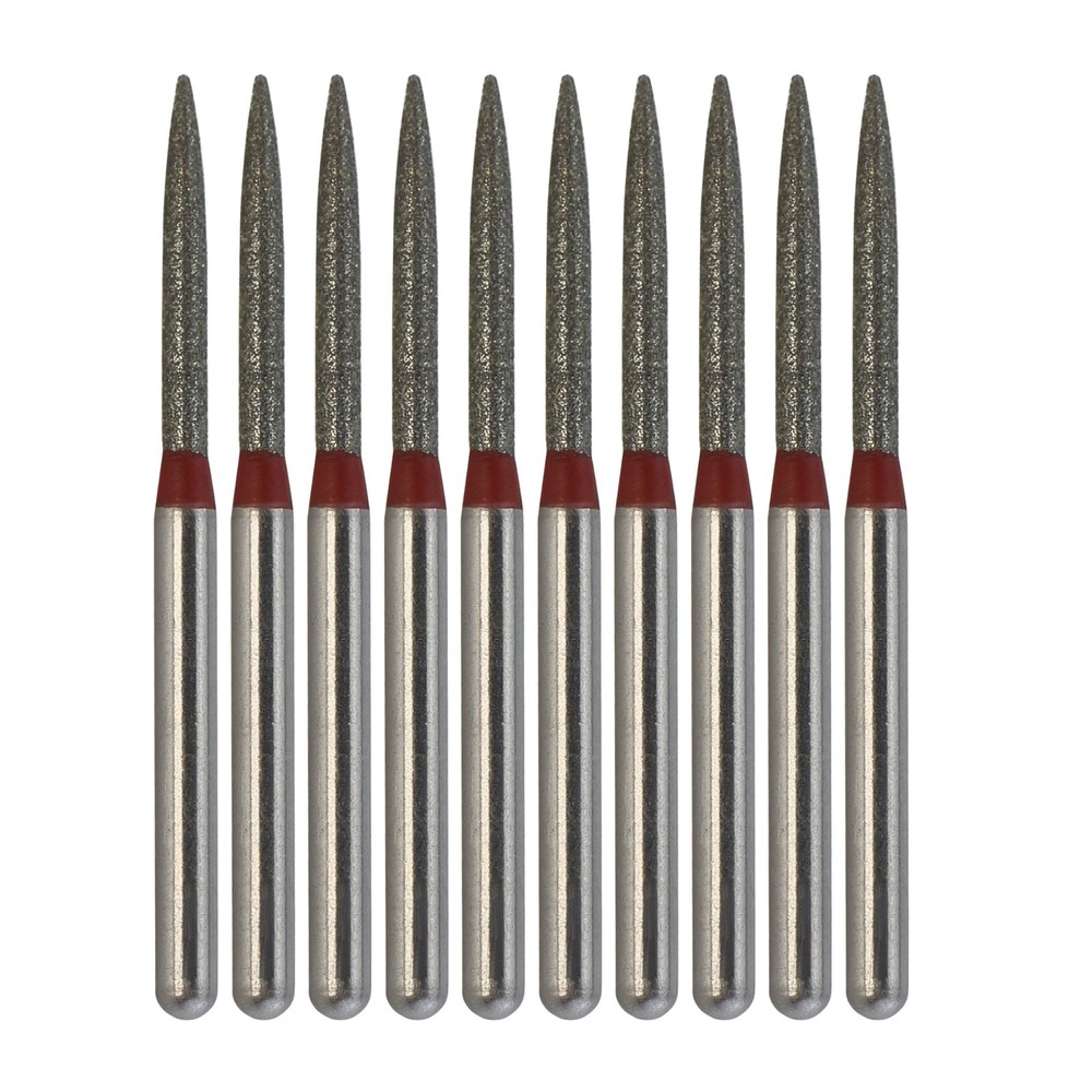Dental Diamond Burs Flame Bur 863/012F Fine Grit Red FG for High Speed Turbine