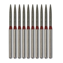 Dental Diamond Burs Flame Bur 863/012F Fine Grit Red FG for High Speed Turbine