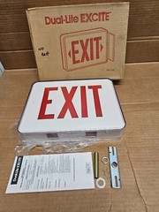 Vintage 1990’s DUAL-LITE EXCITE SERIES EXIT SIGN, EX-2100 120V, Light, Art-Deco