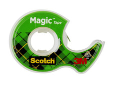 Scotch Magic Tape 3 Rolls with Dispensers Invisible Clear 3/4 x 300 Inches