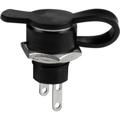 (5 pcs) DC Coax/Barrel Jack 2.1 x 5.5mm Panel Mount with Protective Rubber Cap
