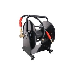 Scheiffer Sewer Jetter Kit – Ball Valve Hose Reel 1/4″ x 150′ Hose and Nozzles