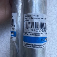 2x STZ 501132 Steel Pipes Nipple 3/4″ x 10″ Threaded Schedule 40 Gas Air Pipe