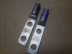 Burndy YA28-2N 4/0 AWG purple die 15 compression lug Lot of 2