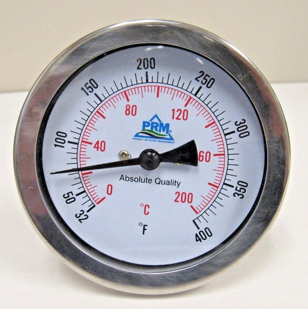 New PRM 32-400F/ 0-200C Temperature Gauge 3″ 304 SS Case ½” NPT Back Multi-angle