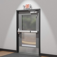 LED Exit Sign Emergency Light w/Battery Backup Double Adjustable Head