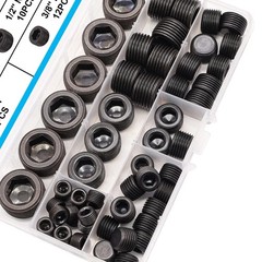 60PCS NPT Plug Set Carbon Steel Pipe Plug Assortment Kit 1/8 1/4″ 3/8″ 1/2″ 3/4″
