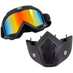 Birdz Eyewear Skylark Motorcycle Goggles Face Mask Black Frames Red Mirror Lens