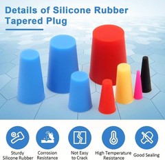 110 Pcs Silicone Rubber Tapered Plug High Temperature Resistant Assortment Kit
