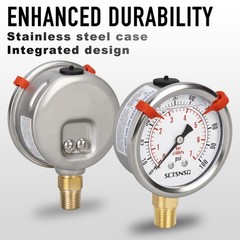 SCTSNSR 0 to 100 Psi Pressure Gauge, Glycerin Liquid Filled, 2.5 0-100 PSI