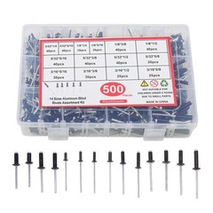 500 Pack pop rivets assortment kits 3/32″ 1/8″ 5/32″ 3/16″ For DIY USE