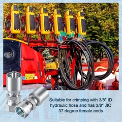 Blulu 12 Pcs 3/8″ Hose x 3/8″ Jic 37° Hydraulic Hose Fittings Female Coupling En